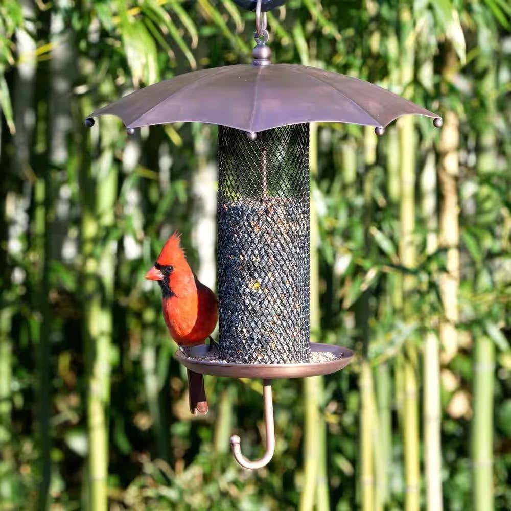 Copper Umbrella Bird Feeder with Mesh Tube Revivor - 3.5 lbs. Seed Capacity LuxuryLifeWay Online Store