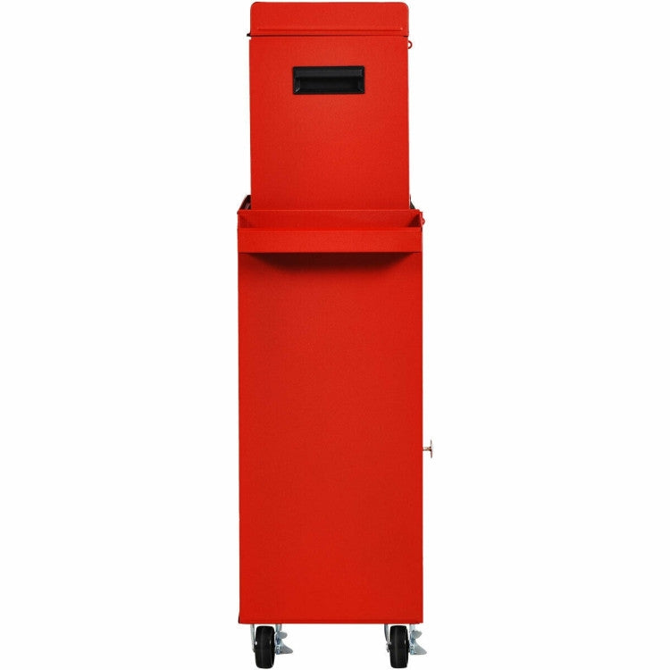 Red Heavy Duty Steel Lockable Rolling Tool Chest Mobile Garage Storage Cart LuxuryLifeWay Online Store