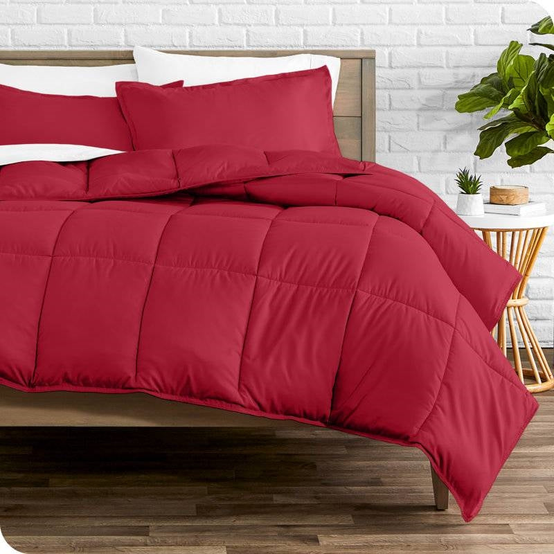 Full/Double Size All Season Super Soft Down Alternative Comforter Set Red LuxuryLifeWay Online Store