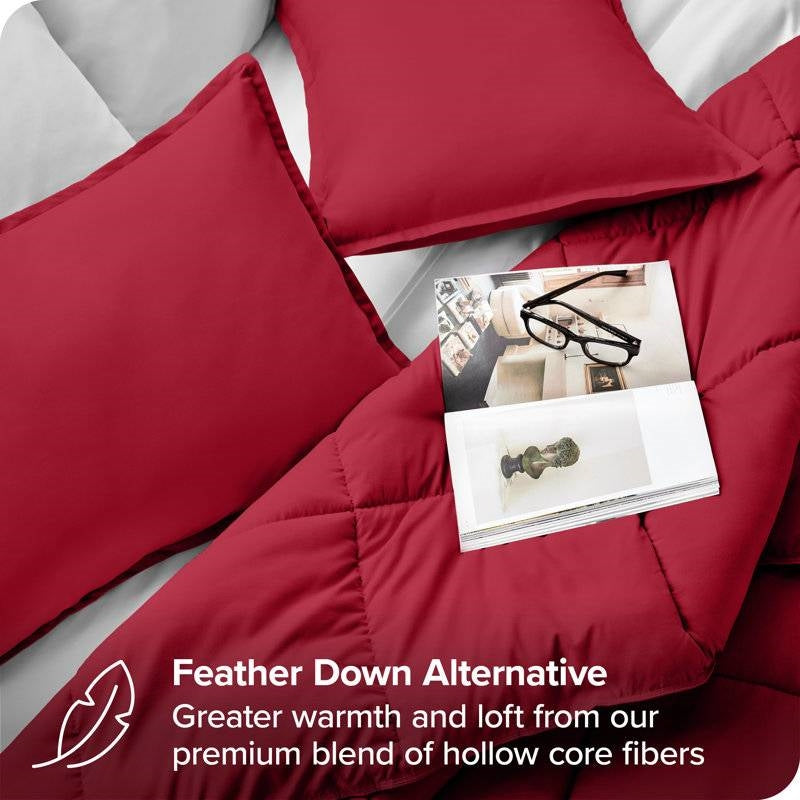 Full/Double Size All Season Super Soft Down Alternative Comforter Set Red LuxuryLifeWay Online Store
