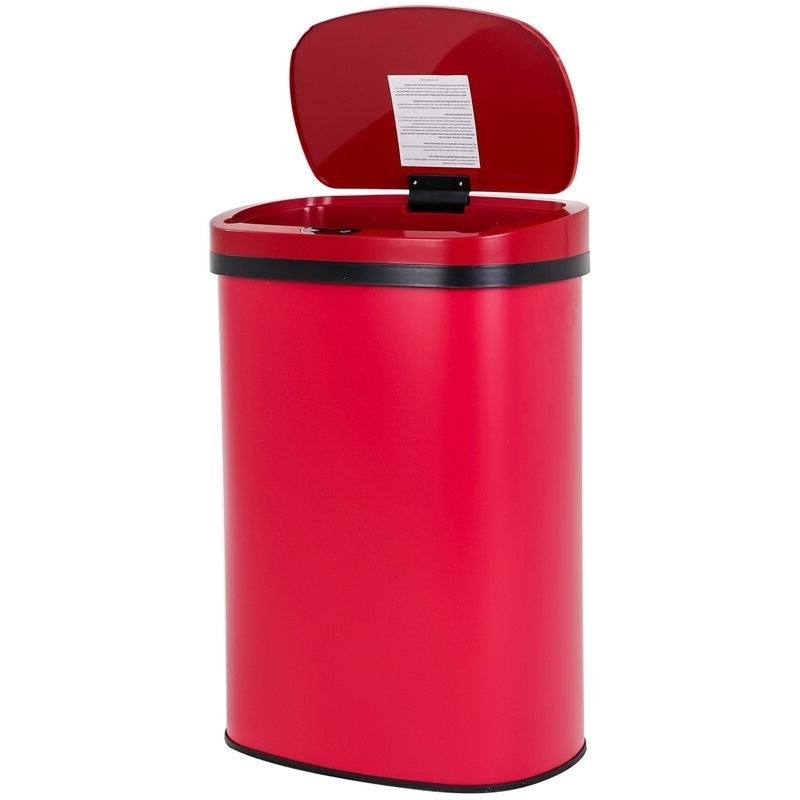 Red 13 Gallon Stainless Steel Motion Sensor Trash Can LuxuryLifeWay Online Store