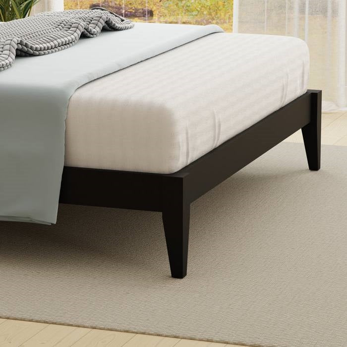 King Traditional Solid Oak Wooden Platform Bed Frame with Headboard in Black LuxuryLifeWay Online Store