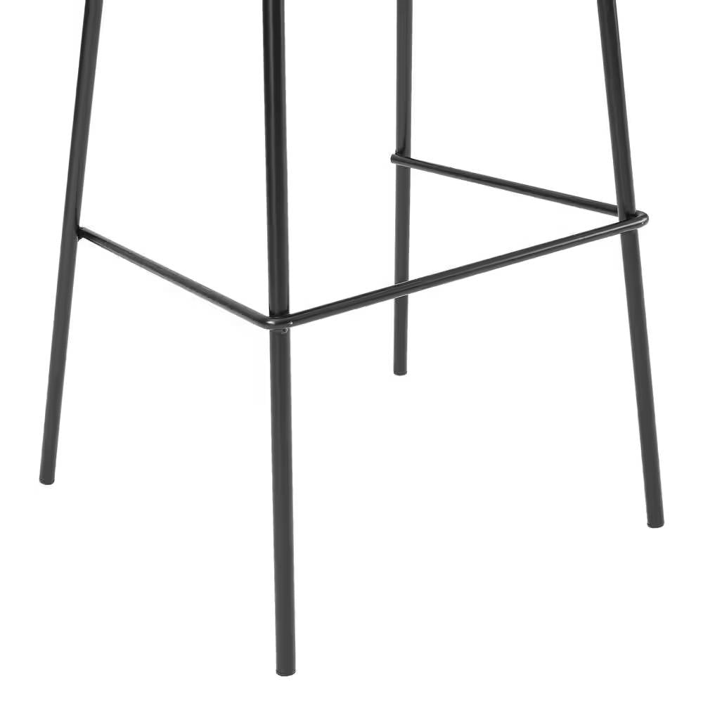 Set of 2 - Modern Low Back Barstool with Black Metal Frame and Grey Linen Seat LuxuryLifeWay Online Store