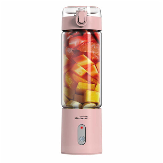 Brentwood 17 Ounce Portable Battery Operated USB Glass Blender in Pink LuxuryLifeWay Online Store