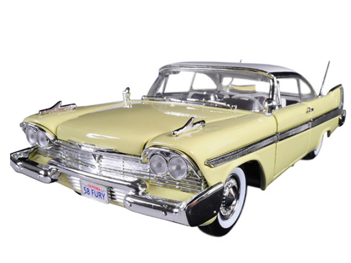 1958 Plymouth Fury "Timeless Classics" Yellow with White Top 1/18 Diecast Model Car by Motormax LuxuryLifeWay Online Store