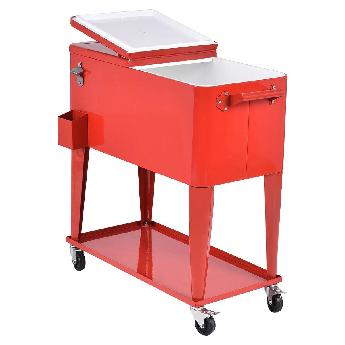 80 Quart Red Sturdy Rolling Steel Construction Cooler LuxuryLifeWay Online Store