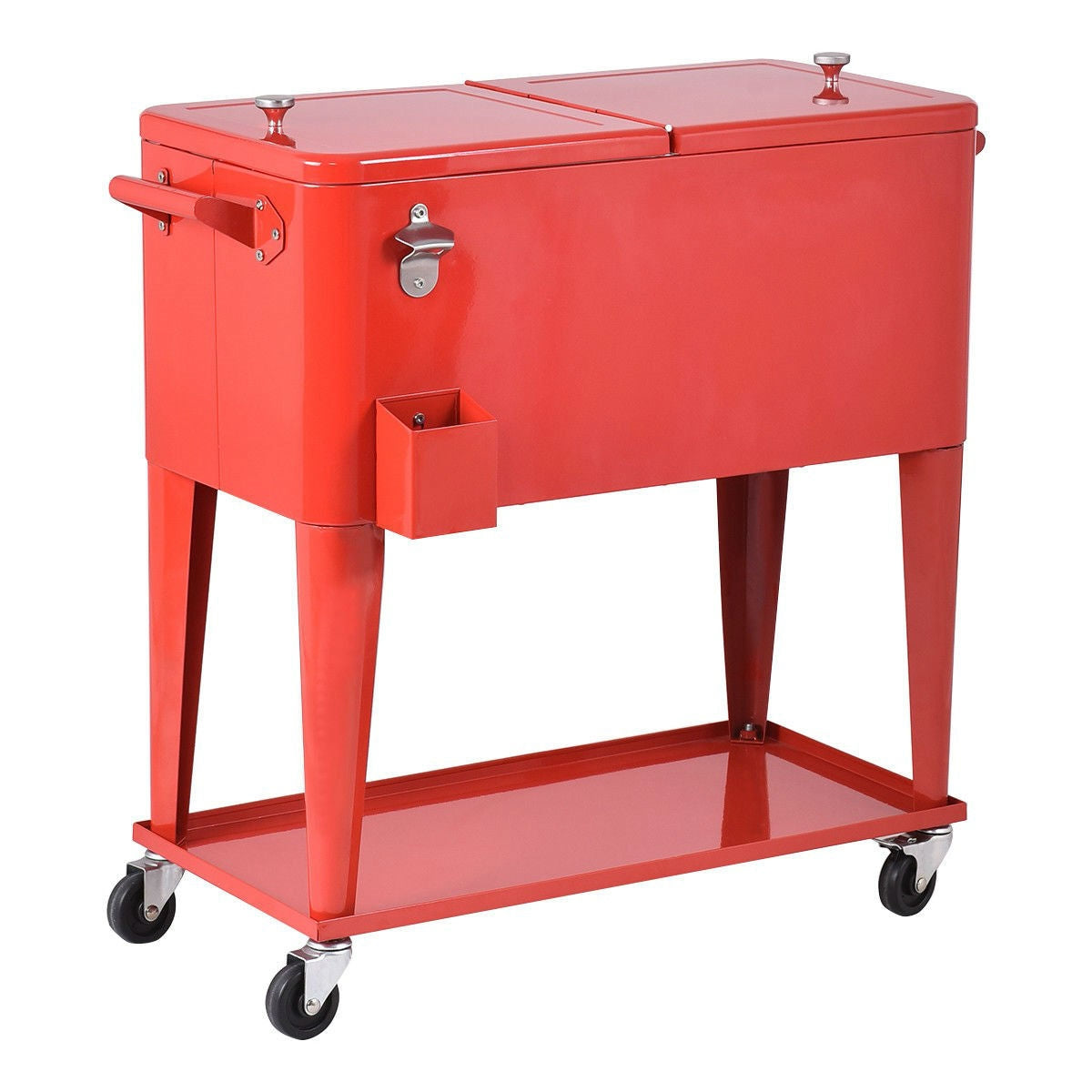 80 Quart Red Sturdy Rolling Steel Construction Cooler LuxuryLifeWay Online Store