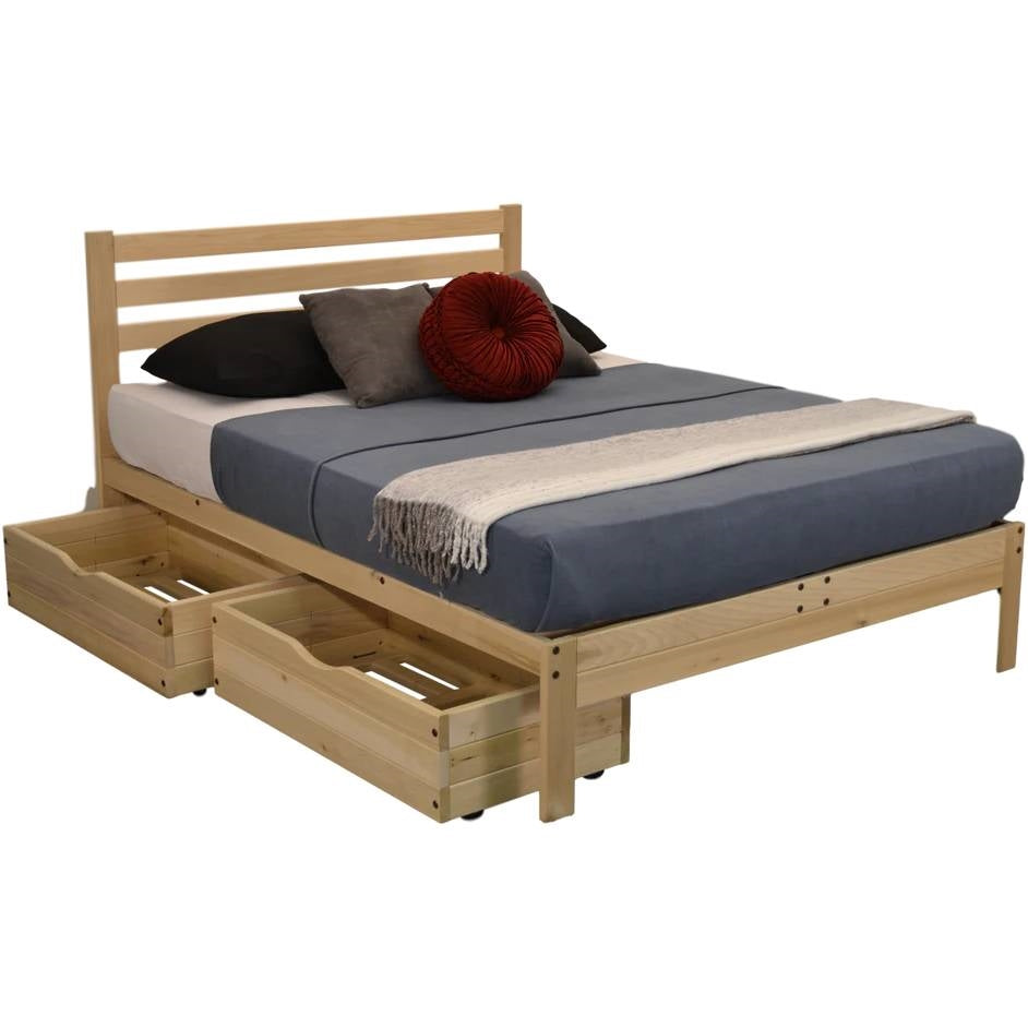 Set of 2 - Solid Wood Rolling Storage Drawers for Under Bed - Made in USA LuxuryLifeWay Online Store