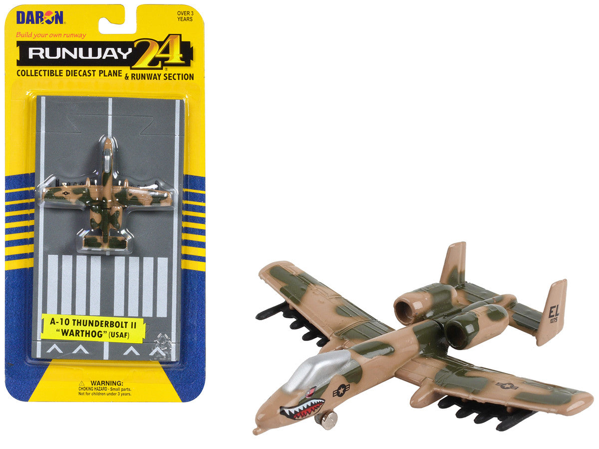 Fairchild Republic A-10 Thunderbolt II "Warthog" Attack Aircraft Camouflage "United States Air Force" with Runway Section Diecast Model Airplane by Runway24 LuxuryLifeWay Online Store