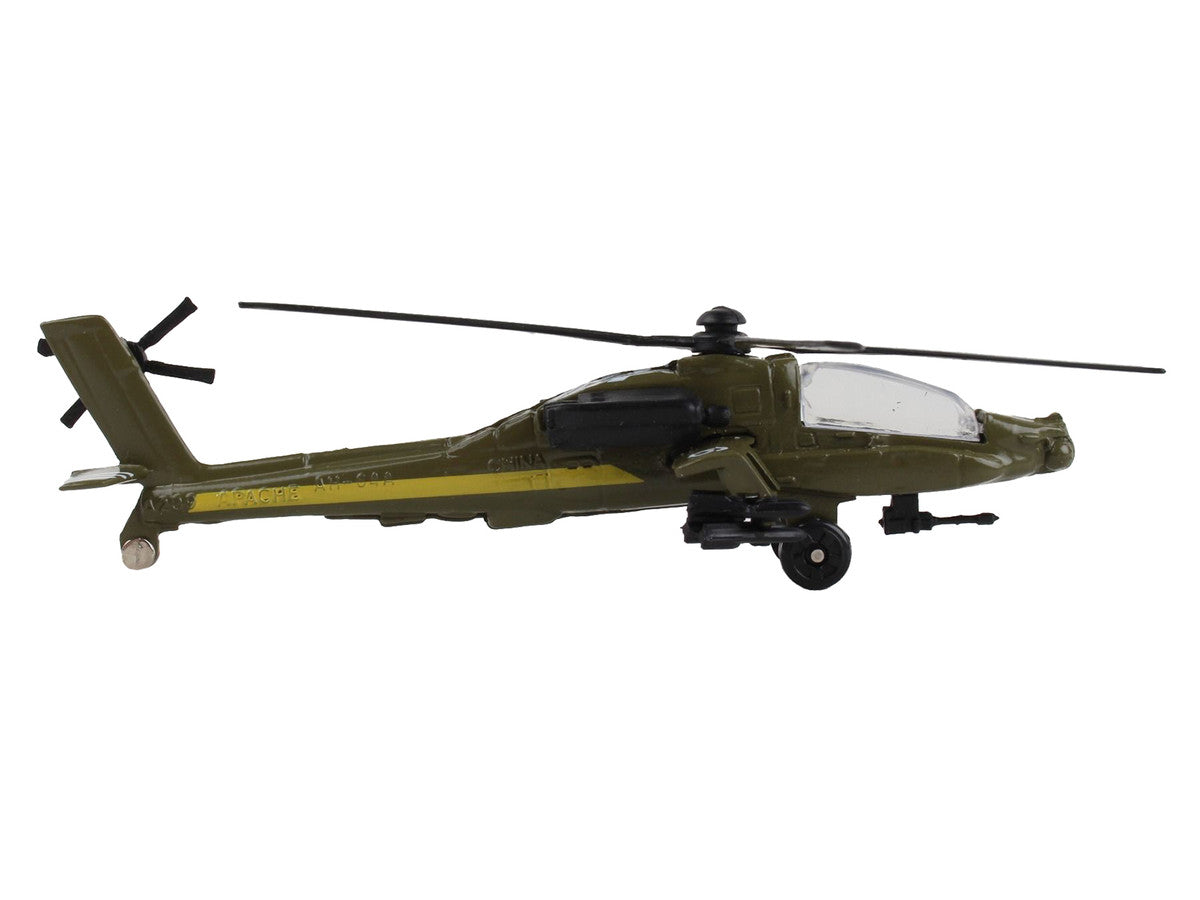 Boeing AH-64 Apache Helicopter Olive Drab "United States Army" with Runway Section Diecast Model by Runway24 LuxuryLifeWay Online Store