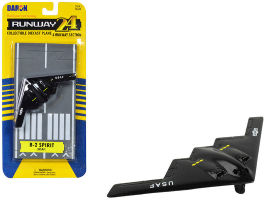 Northrop Grumman B-2 Spirit Stealth Aircraft Black "United States Air Force" with Runway Section Diecast Model Airplane by Runway24 LuxuryLifeWay Online Store