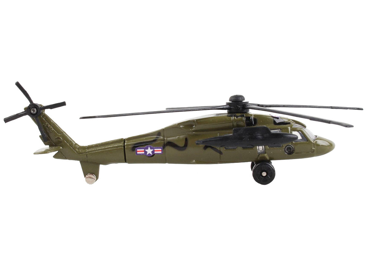 Sikorsky UH-60 Black Hawk Helicopter Olive Drab "United States Army" with Runway Section Diecast Model by Runway24 LuxuryLifeWay Online Store