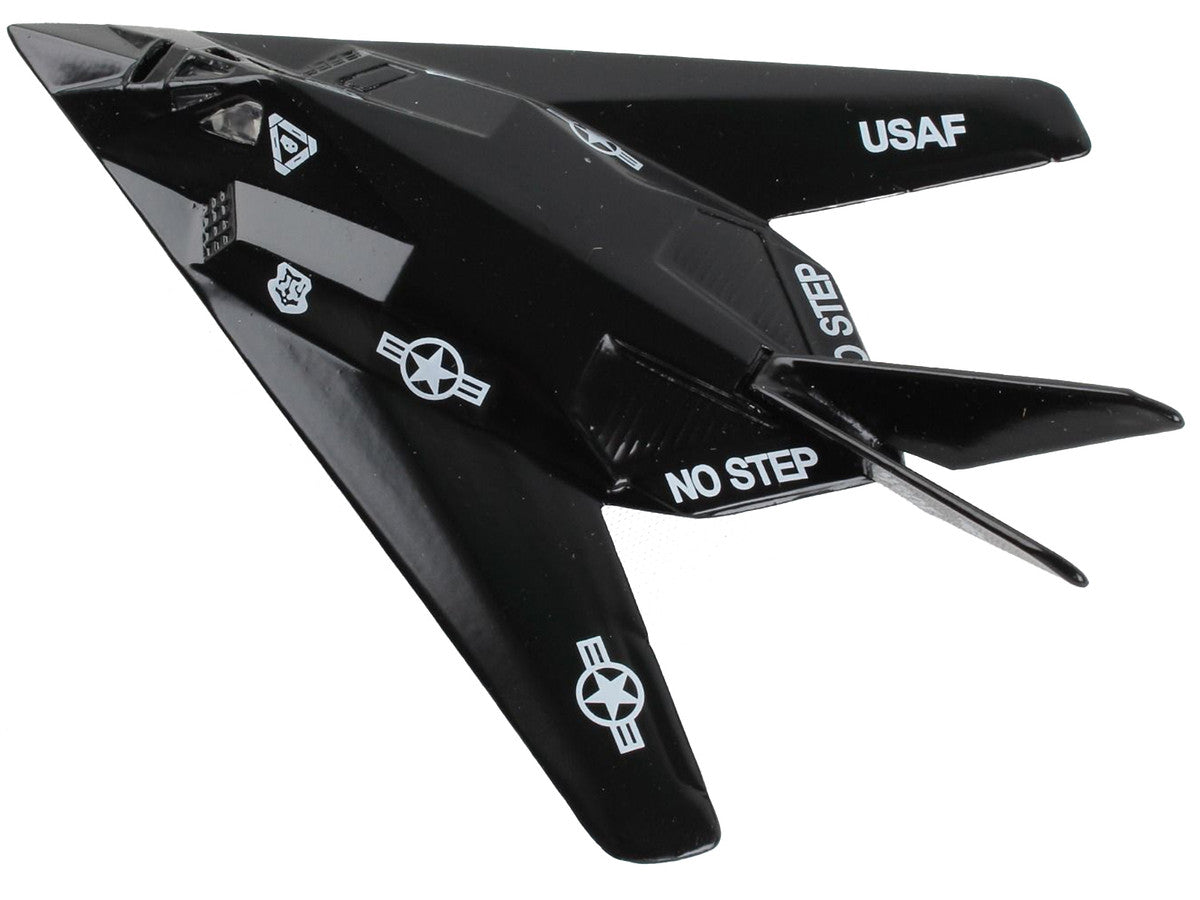 Lockheed F-117 Nighthawk Stealth Aircraft Black "United States Air Force" with Runway Section Diecast Model Airplane by Runway24 LuxuryLifeWay Online Store