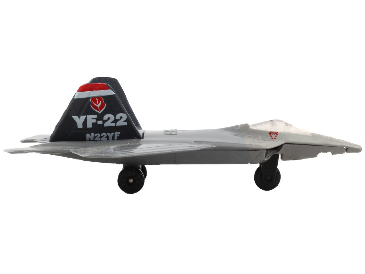Lockheed Martin F-22 Raptor Stealth Aircraft Gray "United States Air Force YF-22" with Runway Section Diecast Model Airplane by Runway24 LuxuryLifeWay Online Store