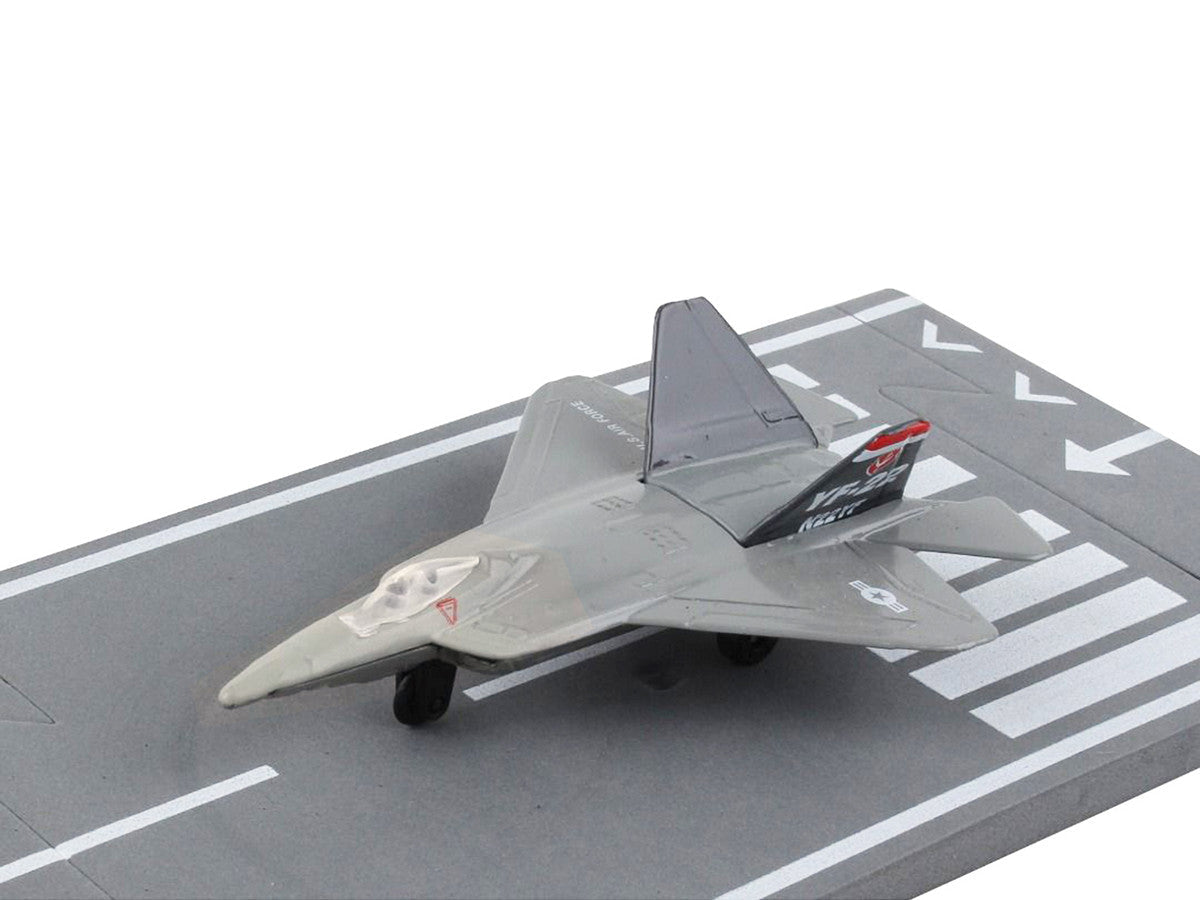 Lockheed Martin F-22 Raptor Stealth Aircraft Gray "United States Air Force YF-22" with Runway Section Diecast Model Airplane by Runway24 LuxuryLifeWay Online Store