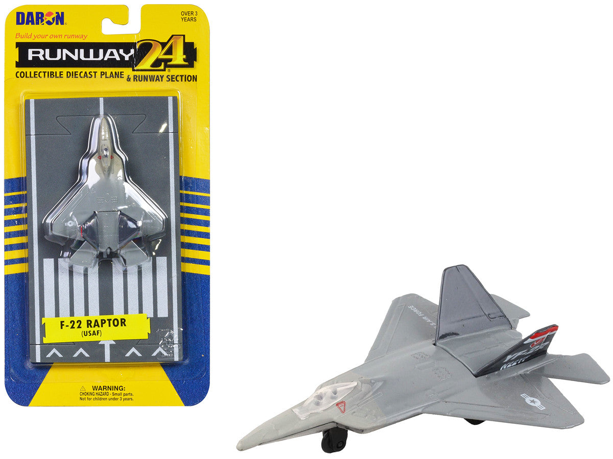 Lockheed Martin F-22 Raptor Stealth Aircraft Gray "United States Air Force YF-22" with Runway Section Diecast Model Airplane by Runway24 LuxuryLifeWay Online Store