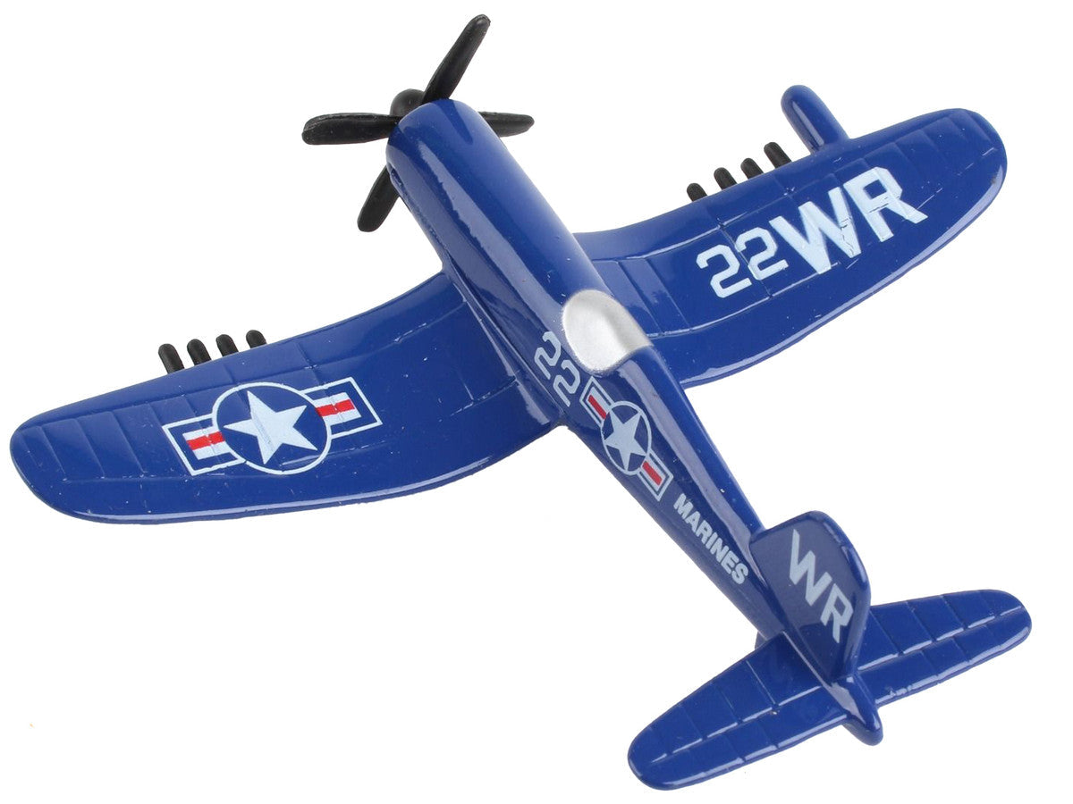 Vought F4U Corsair Fighter Aircraft Blue "United States Marine Corps" with Runway Section Diecast Model Airplane by Runway24 LuxuryLifeWay Online Store