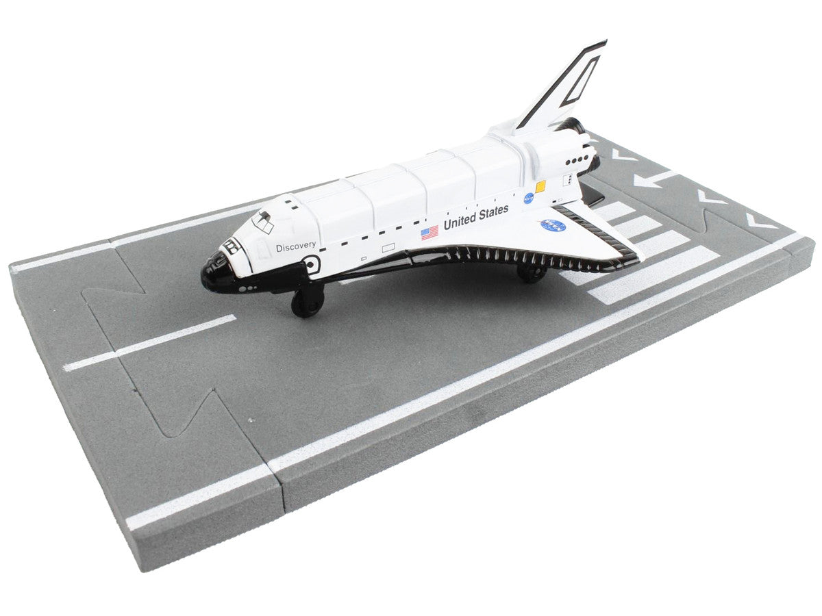 NASA "Discovery" Space Shuttle White "United States" with Runway Section Diecast Model Airplane by Runway24 LuxuryLifeWay Online Store