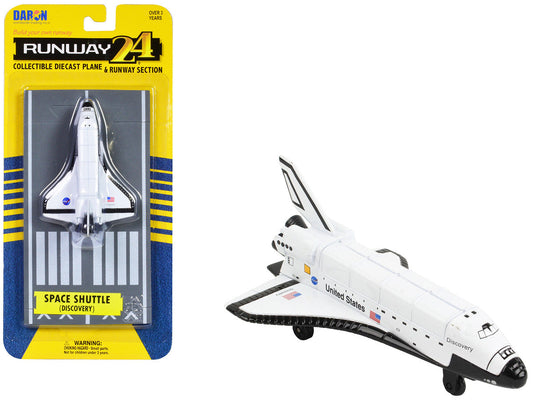 NASA "Discovery" Space Shuttle White "United States" with Runway Section Diecast Model Airplane by Runway24 LuxuryLifeWay Online Store