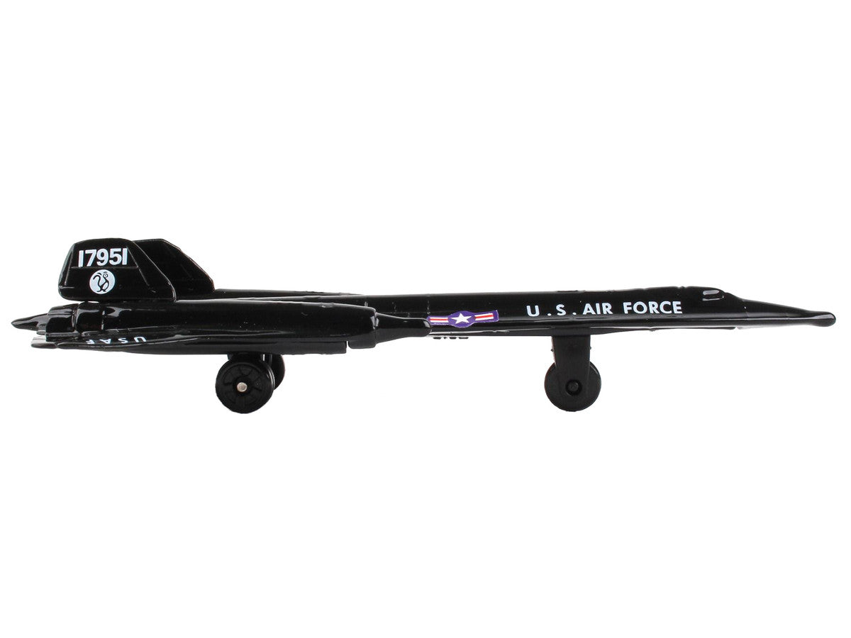 Lockheed SR-71 Blackbird Aircraft Black "United States Air Force" with Runway Section Diecast Model Airplane by Runway24 LuxuryLifeWay Online Store