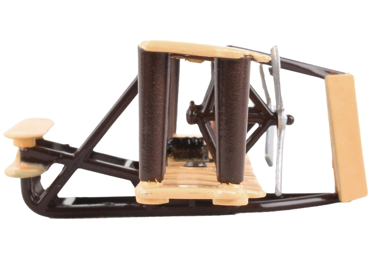 Wright Flyer Biplane Aircraft Beige with Runway Section Diecast Model Airplane by Runway24 LuxuryLifeWay Online Store