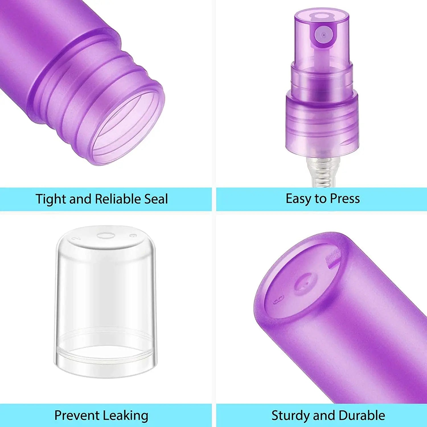 5Pcs Frosted Plastic Perfume Bottles Fine Mist Spray Bottle with Atomizer Pumps for Perfume Essential Oil Other Beauty Product Tri Light Beauty