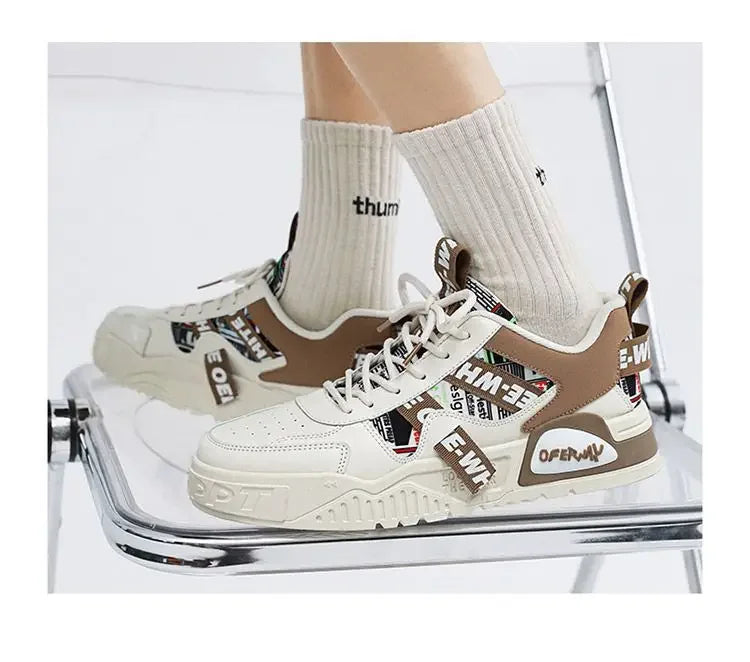 Casual Fashion Leather Sneakers New Skateboard Mens Shoes Outdoor Running Sports shoes Hiking Tennis Platform Luxury footwear Pi-Mart