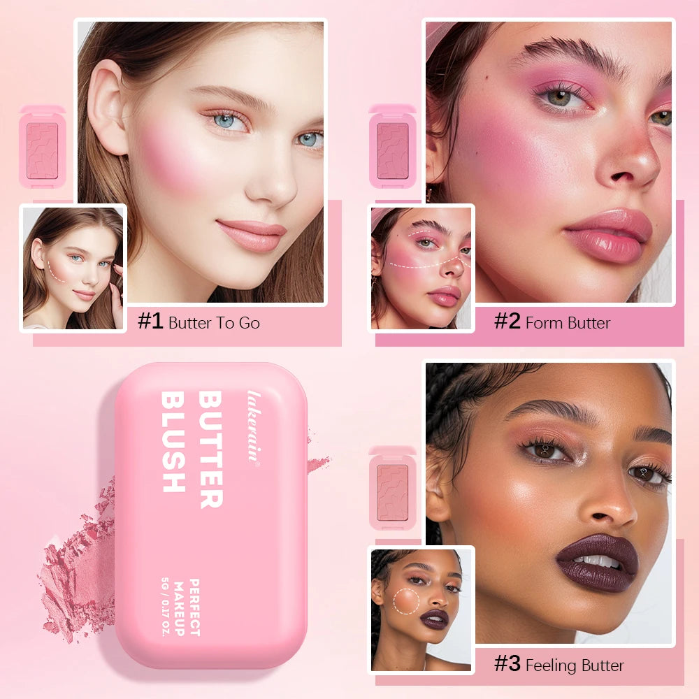 Professional Makeup Powder Blush 12HR Wear Vegan Formula Blusher Makeup Blush in Bar Cosmetics Palette Powder Pink Cream Face Pi-Mart