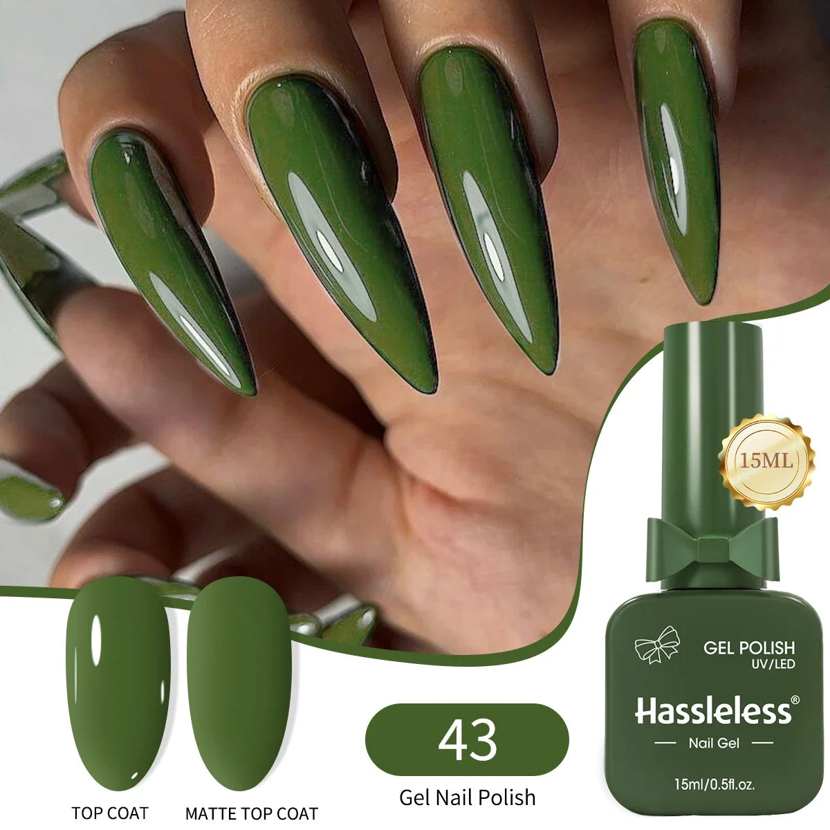 Single-use 15ml gel nail polish, convenient for home or salon manicures, easy to remove. Tri Light Beauty