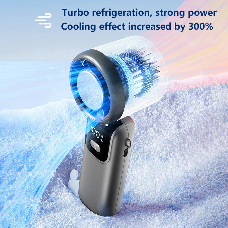 Lenovo Foldable/Hangable USB Desk Fan Ice Cooling Handheld Fan 100 Speeds Turbo Portable for Outdoor Fast Chill Ice Compress New Pi-Mart
