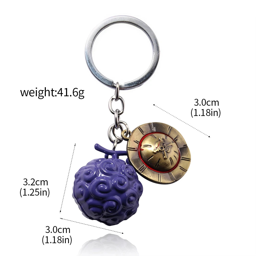 One Piece Luffy Straw Hat Keychain Rotatable Zoro Skull Metal Pendant Role-Playing Decorative Accessories Fan Jewelry Gift Pi-Mart