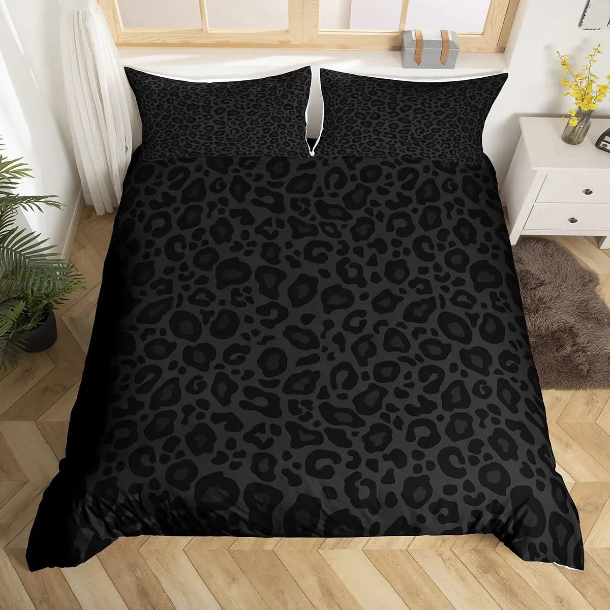 Cheetah Print Duvet Cover Set Leopard Quilt Cover Sets Queen King Size Animal Adults Boys Teenagers Home Bedding 3 Pieces Set Pi-Mart