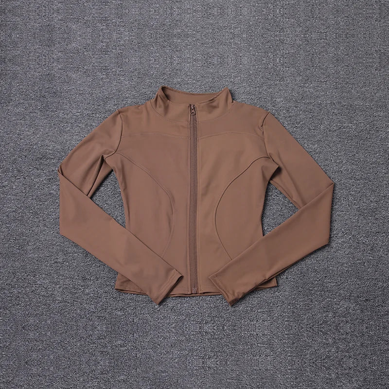 Women Sport Jacket Long Sleeve Shirt Workout Coat Gym Training Clothing Yoga Sportswear LadyShow.Store
