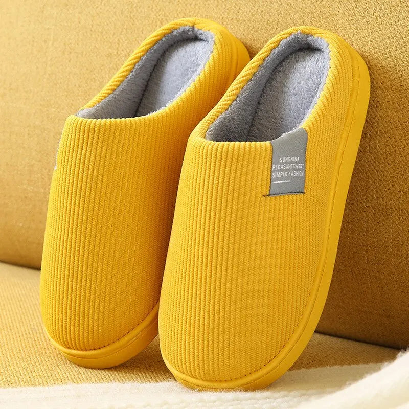 Women's Men's Thick Soft Bottom Home Slippers Household Plush Slippers Anti-slip Thermal Slippers Indoor Winter LadyShow.Store