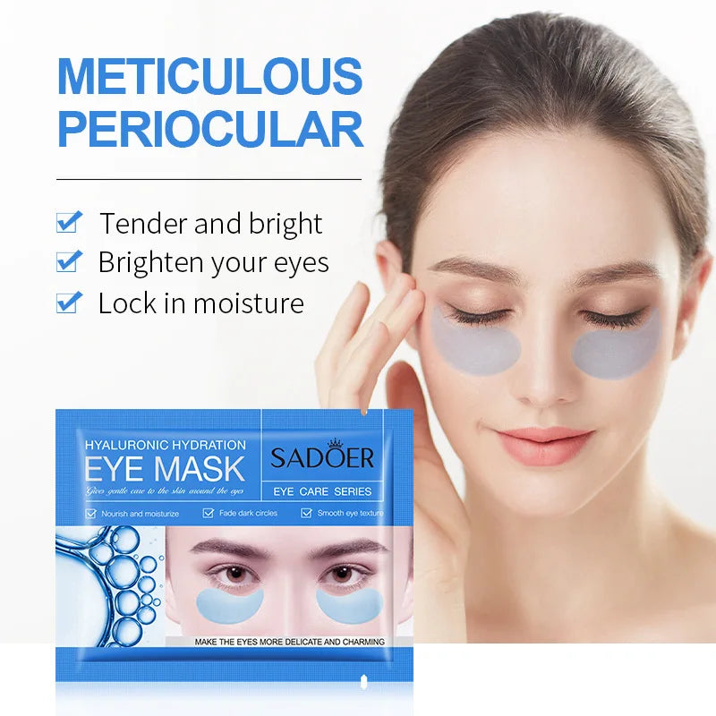 5/10/20 Pairs SADOER Crystal Collagen Eye Mask Anti Dark Circles Removal Eyes Bags Moisturizing Eye Patches for Eyes Skin Care Tri Light Beauty