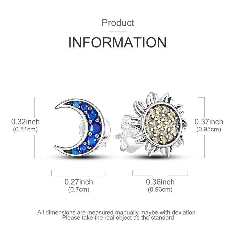 925 Sterling Silver Hoop Earring For Woman Night Sky Blue Purple Gemstone Original Earrings Fashion Jewelry Gift Pi-Mart