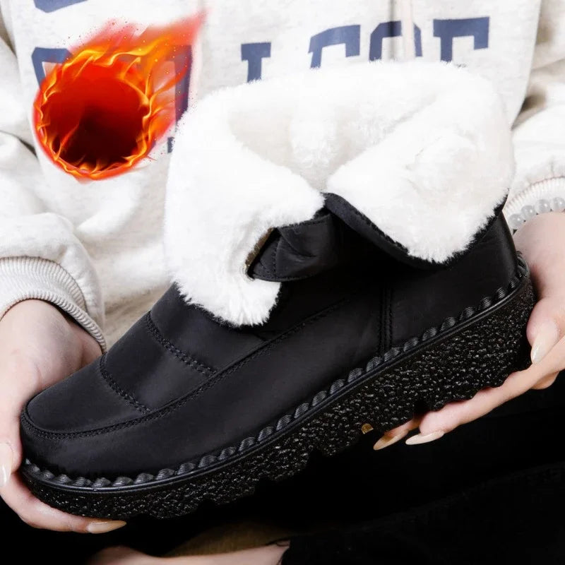 Boots Women Non Slip Waterproof Winter Snow Boots Platform Shoes for Women Warm Ankle Boots Cotton Padded Shoes Botas De Mujer LadyShow.Store