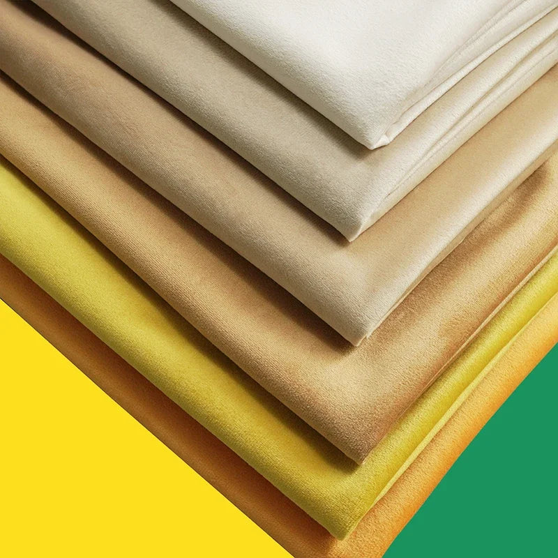 Velvet Fabric By The Meter for Tablecloth Diy Sofa Covers Curtains Sewing Thickened Soft Cloth Plain Black White Winter Textile Pi-Mart