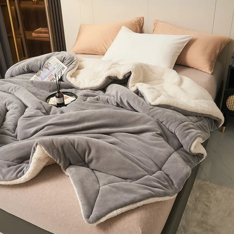 Spring Imitation Lambswool Multi-functional Blanket Queen Blankets for Bed Soft Plush Comfortable Milk Fleece Blanket for Throw Pi-Mart