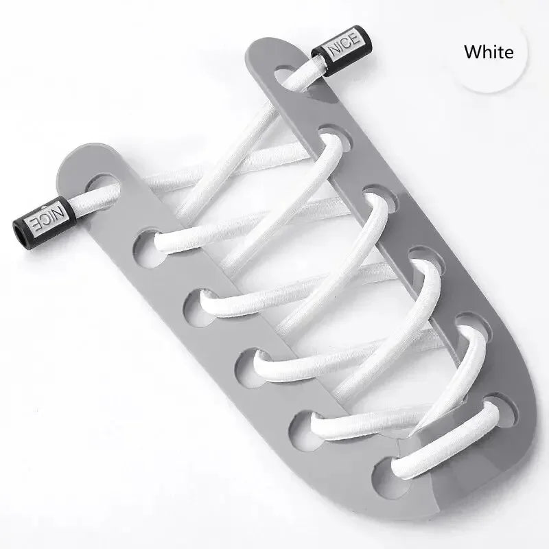 Fashion No Tie Shoelaces Elastic Laces Sneakers Flat Shoe Laces Without Ties Kids Adult Quick Shoelace One Size Fits All Shoes Pi-Mart