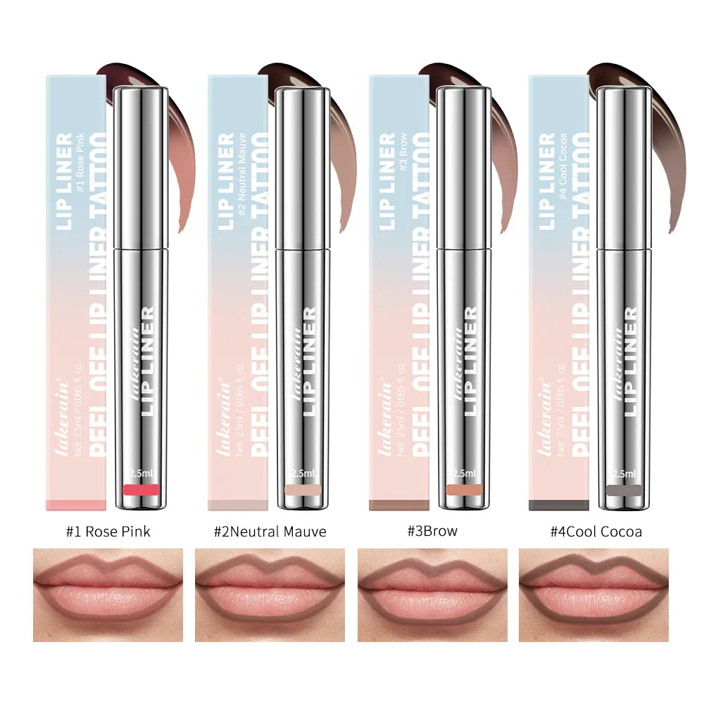 Waterproof Lip Liner Peel Off Tattoo Lipgloss Waterproof Long Lasting Matte Lip Tint Brown Contour Tear-off Lips Stain Cosmetic Tri Light Beauty