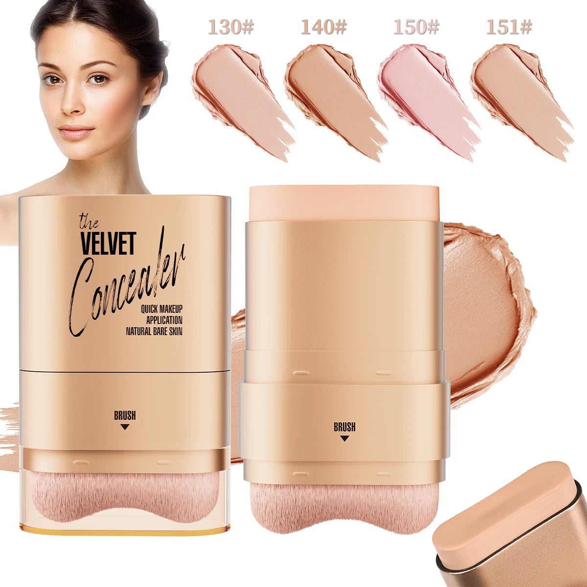 Face Foundation Contour Stick Long-wear Lightweight Brighten Stick Face Concealer Blemish Contouring Beauty Makeup Pi-Mart