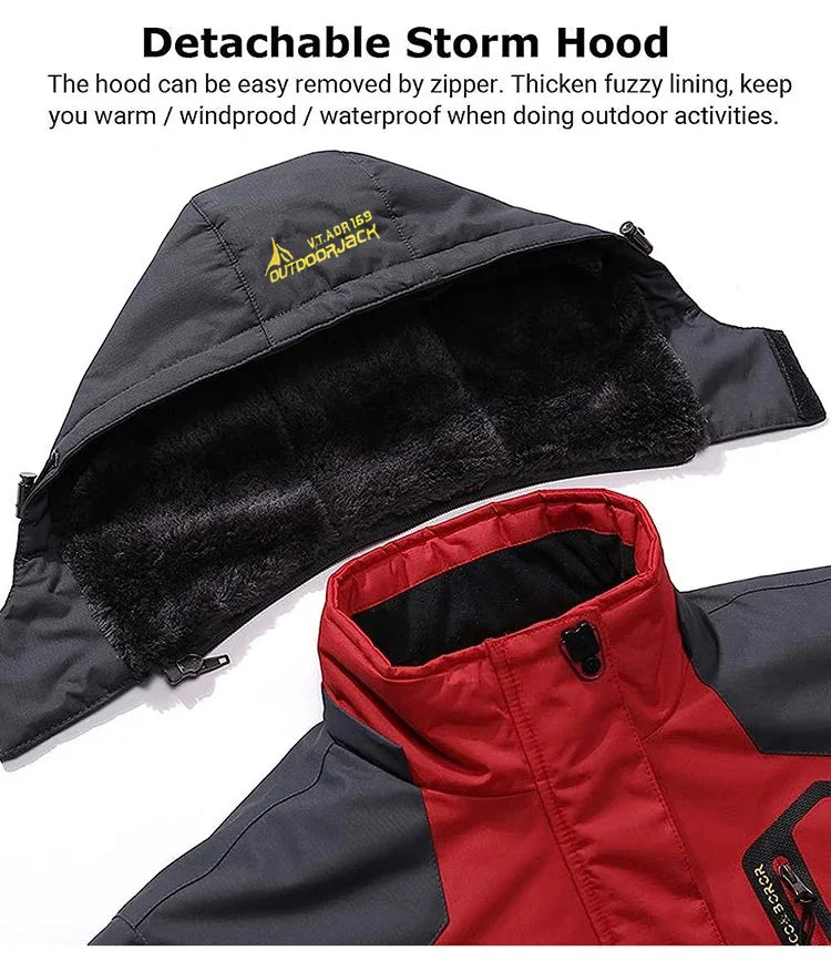 Men's Winter Parkas Outdoor Jacket Thicken Fleece Warm Waterproof Windbreaker Ski Jackets Climb Men Thick Coat Hot Sale Pi-Mart