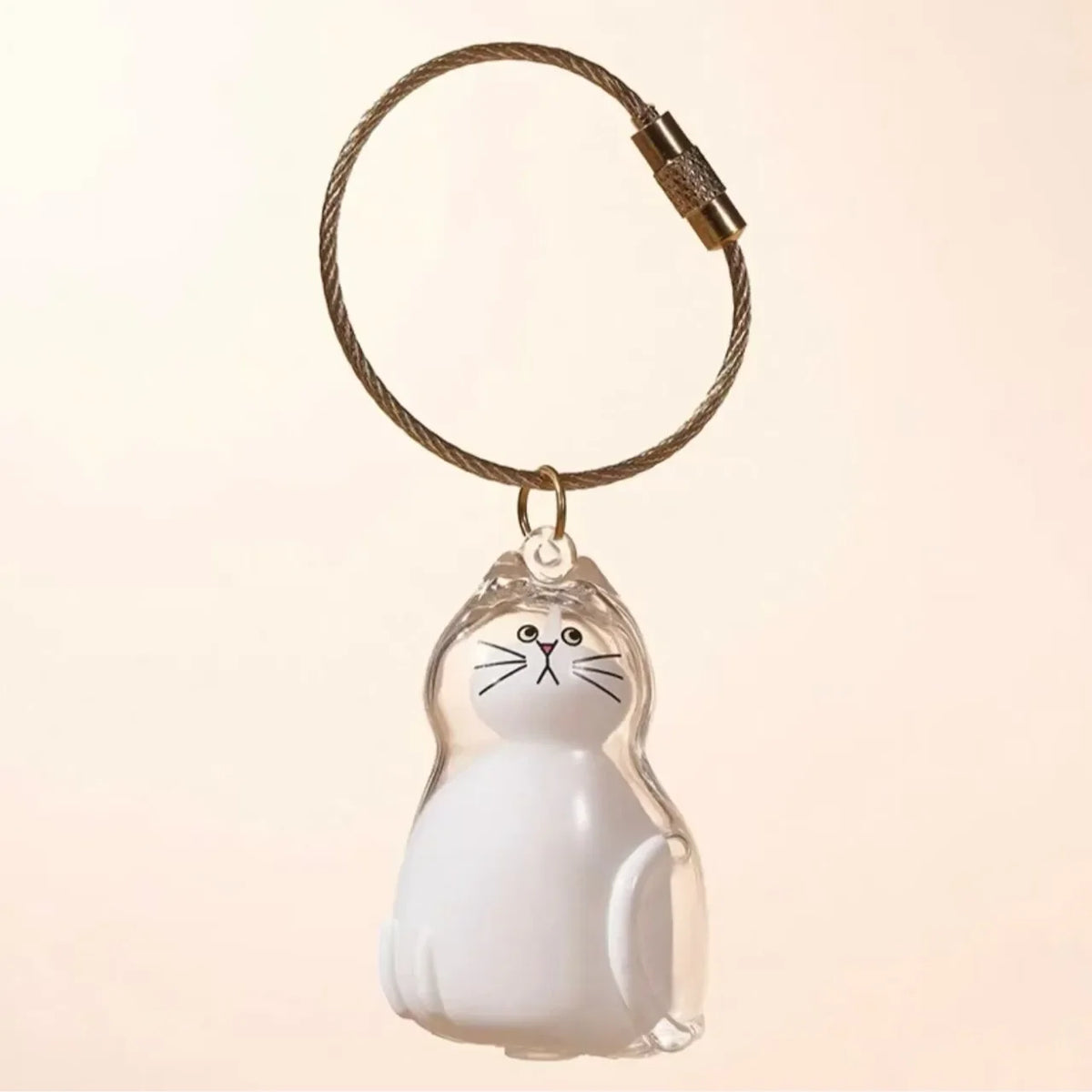 Transparent Cute Dog Pendant Keychain Creative Pet Hair Storage Capsule Hanging Ornament for Pet Lover DIY Pet Memorial Keychain Pi-Mart