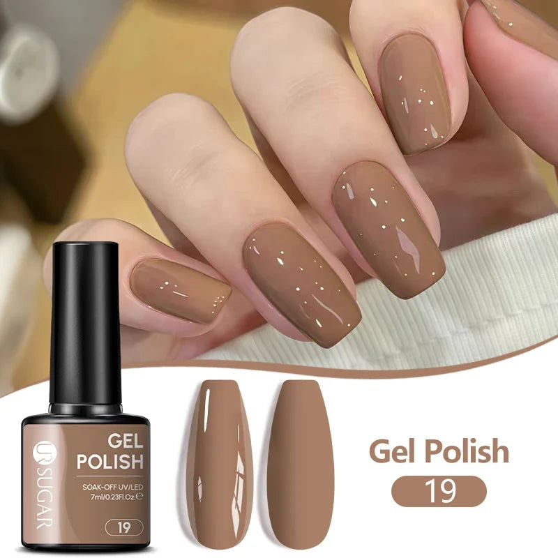 UR SUGAR 7ML Nail Gel Fresh Macaron 107 Colors All For Manicure Semi Permanent Soak Off LED UV Long-Lasting Nail Art Varnish Tri Light Beauty