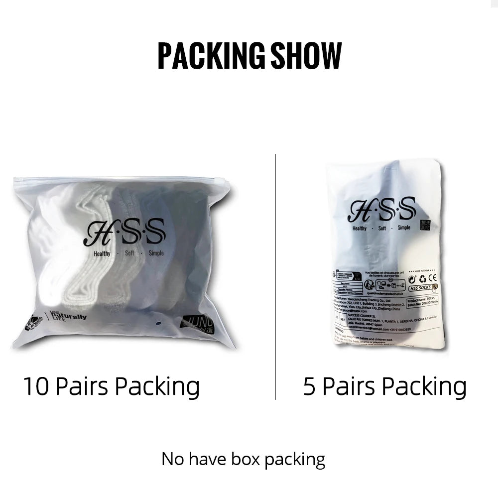 HSS 5/10 Pairs Men's Cotton Blend Socks Black Business Men Socks Soft Breathable Summer Winter for Male Socks Plus Size (6.5-14) Pi-Mart