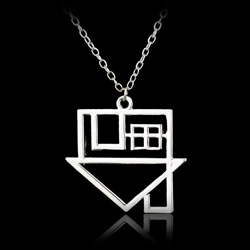 Hip Hop Rock Style Hollow House Pendant Necklace Punk Creative Trend Men Sweater Chain Fashion Clothing Jewelry Accessories Gift Pi-Mart
