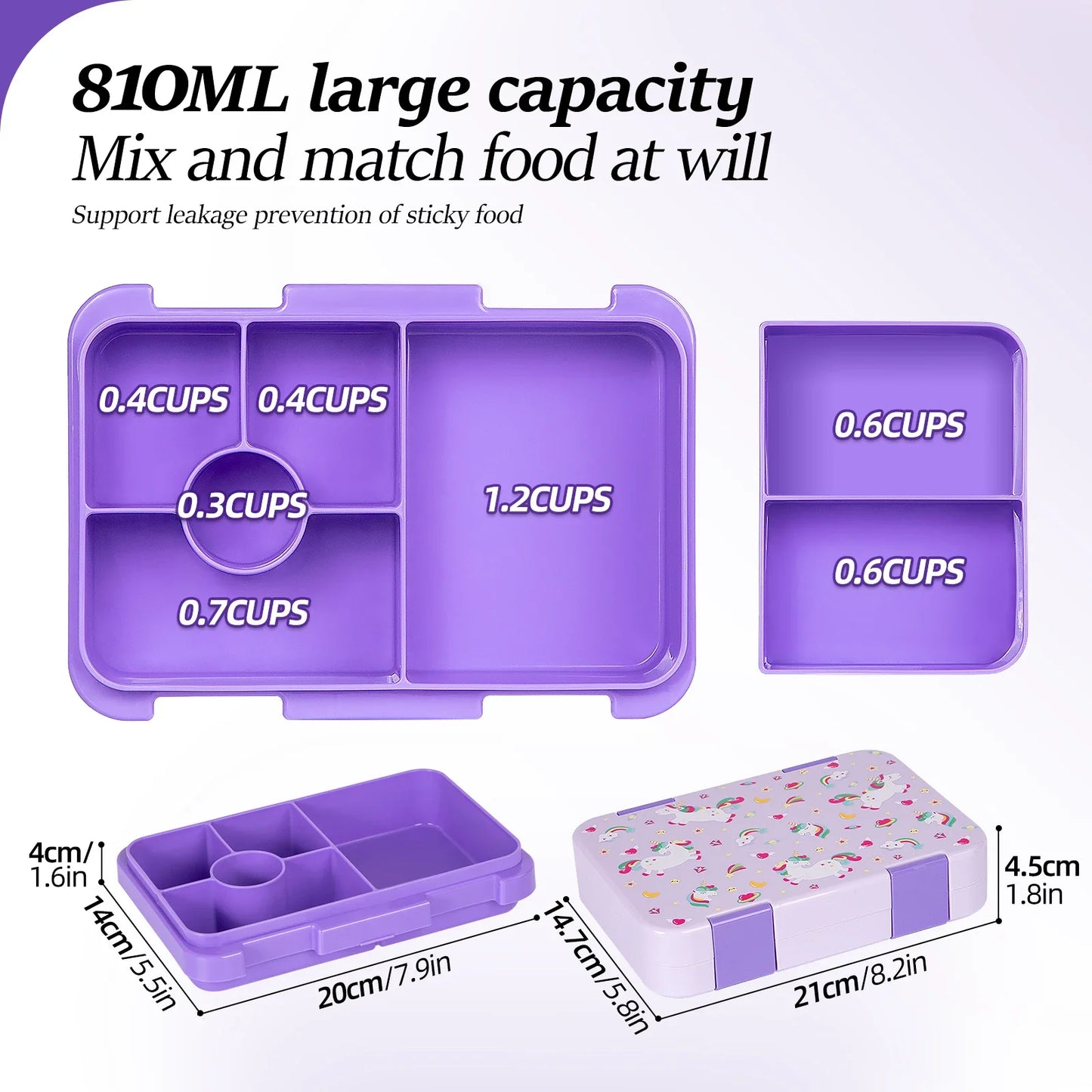 Adorable Kids Lunch Box Student Microwave Safe Travel Bento Box Halloween Container Portable Leak Proof Fruit Salad Bento Box LadyShow.Store