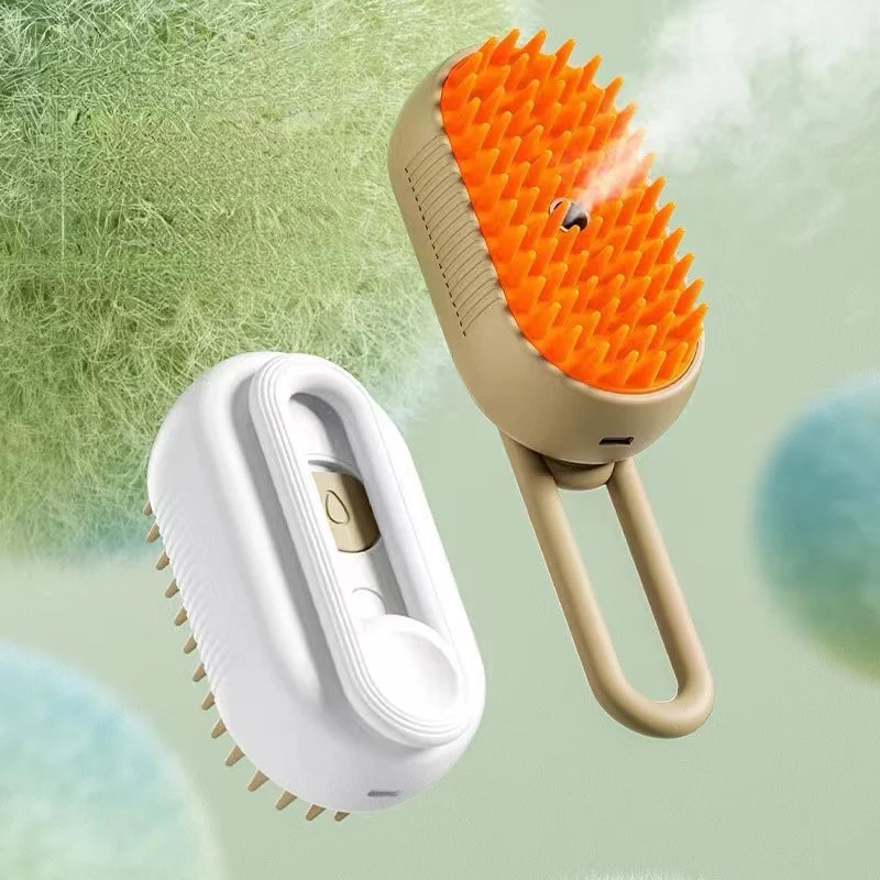 3-in-1 Dog Hair Brush Cat Hair Brush Electric Pet Cleaning Brush Steam Spray Brush Massage Hair Removal Comb Anti Flying Brush Pi-Mart