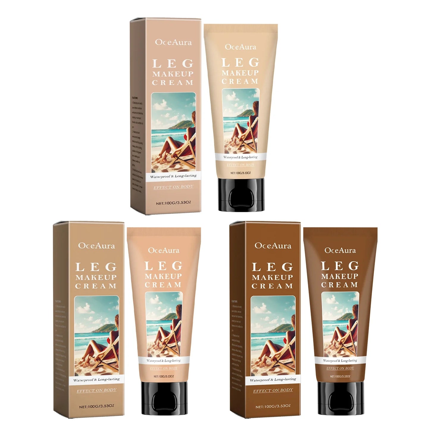 Instant Body Bronzer Foundation Makeup Cream Sun-Kissed Glow Bronzing Tint with Hyaluronic Acid Blurring Body Luminizer 100ml LadyShow.Store